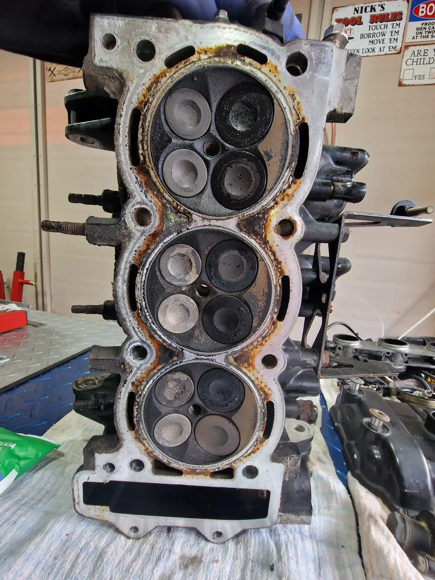 Triumph Speed Triple 955i - Removing the Head